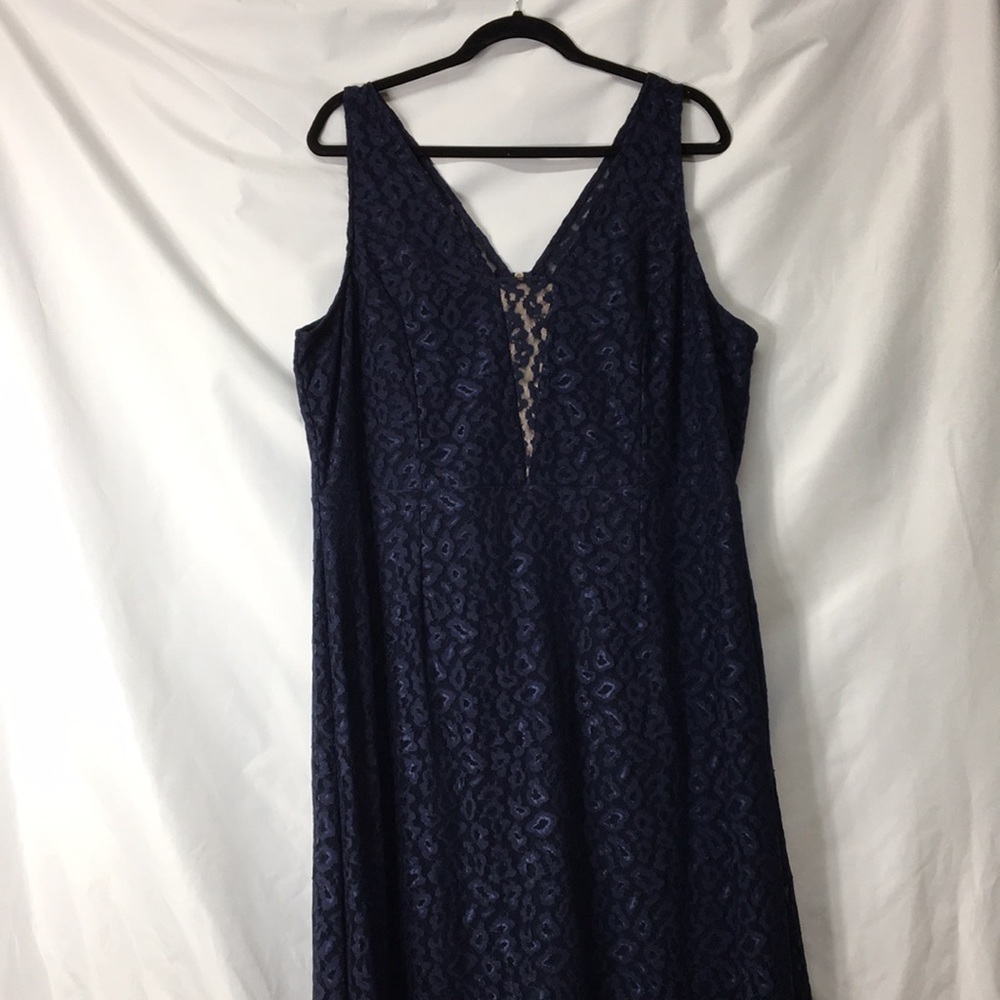 Lane Bryant Women’s Navy Blue Lace Overlay Dress Size 18/20 Like-NEW Condition